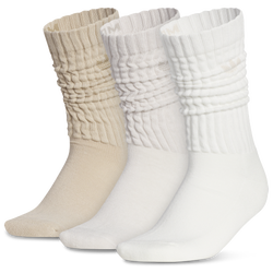 Women's - adidas Originals Scrunch 3 Pack Crew Socks - Tan/Tan