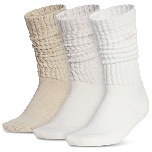  - adidas Originals Scrunch 3 Pack Crew Socks - Tan