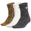 adidas Originals Leopard 3 Pack Quarter Socks - Adidas Cream White/Carbon Gray Bronze Strata Brown