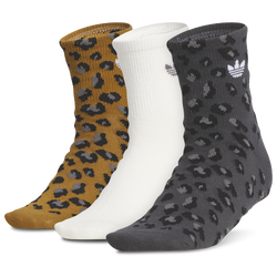 Youth - adidas Originals Leopard 3 Pack Quarter Socks - Cream White/Carbon Gray/Bronze Strata Brown