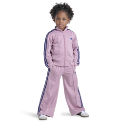 Girls' Preschool - adidas Wide Leg Firebird Set - Navy/Pink