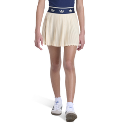 Girls' Grade School - adidas PLEATED SKORT - Tan/Navy