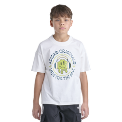 Boys' Grade School - adidas Smiley T-Shirt - White/Green