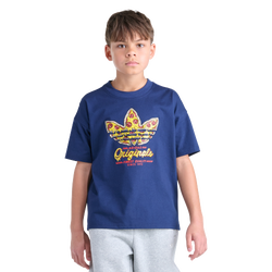 Boys' Grade School - adidas Pizza T-Shirt - Navy/Yellow