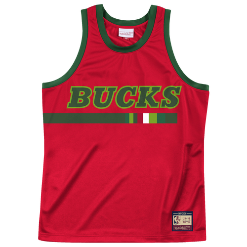 

Mitchell & Ness Mens Milwaukee Bucks Mitchell & Ness NBA Heritage Tank - Mens Red/Green Size M