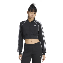 Women's - adidas Originals Superstar Cropped Track Top - Black/White