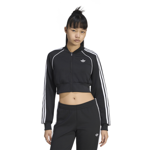  - adidas Originals Superstar Cropped Track Top - Black/White