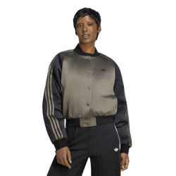 Women's - adidas Originals Superstar Satin Bomber Jacket - Branch/Black/Dark Football Gold