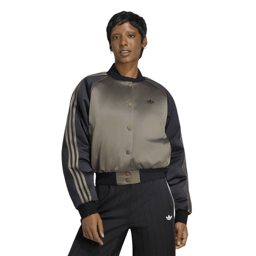  - adidas Originals Superstar Satin Bomber Jacket - Branch/Black Dark Football Gold