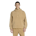 adidas Borg Fleece Quarter-Zip Hoodie - Adidas Brown/Tan
