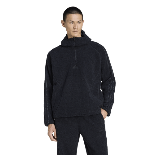  - adidas Borg Fleece Quarter-Zip Hoodie - Black