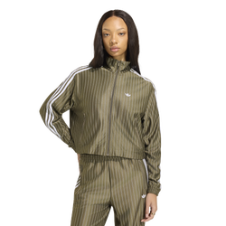 Women's - adidas Originals Firebird Pinstripe Track Top - Branch/Silver Metallic