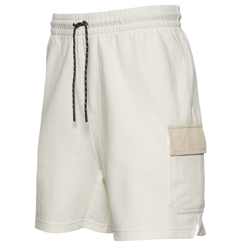 Lckr Mens  Fleece Cargo Shorts In White/white