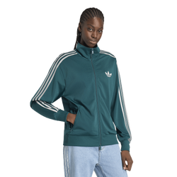 Women's - adidas Originals Firebird Classic Loose Track Top - Rich Green/Grey