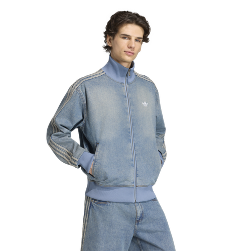  - adidas Originals Adicolor Denim Firebird Track Top - Worn Blue Denim