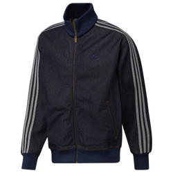 Men's - adidas Denim Firebird Track Top - Indigo Denim/Grey