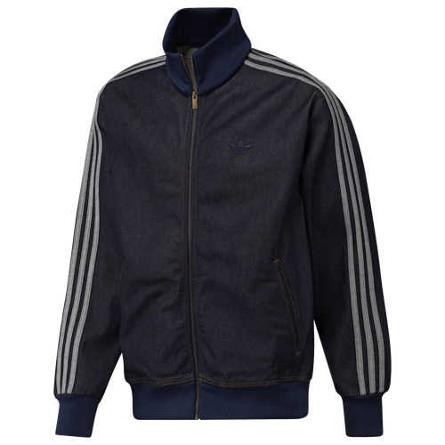  - adidas Denim Firebird Track Top - Grey/Indigo Denim