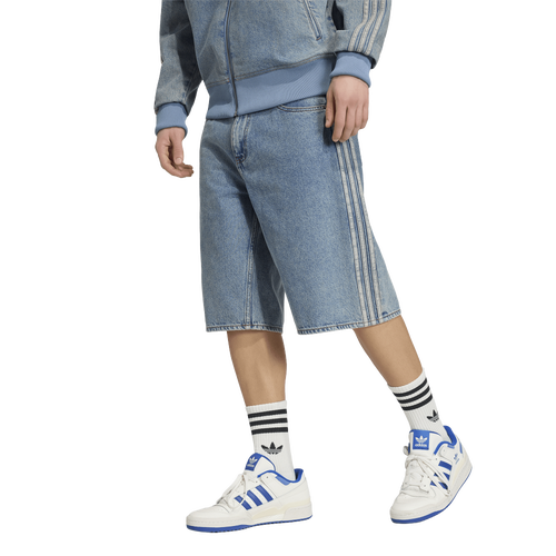 adidas Originals Firebird Adicolor Denim Shorts - adidas Worn Blue Denim