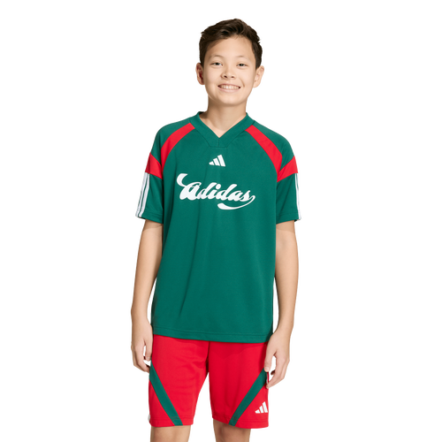BOYS - adidas House Of Tiro T-Shirt - Team Dark Green/White Better Scarlet