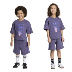 Boys' Preschool - adidas Originals x Pokemon Loose Jersey & Shorts Set - Trace Purple/Trace Purple