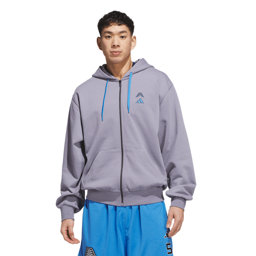  - adidas Anthony Edwards Foundation Full-Zip Hoodie - Slate