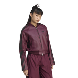 Women's - adidas Superstar Track Top Pleather - Maroon/Dark Football Gold/Black