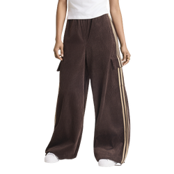 Women's - adidas Originals Corduroy 3-Stripes Cargo Pants - Aurora Coffee/Khaki