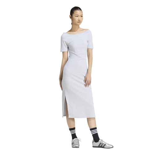 adidas Kit Small Logo Rib Dress - adidas Light Grey Heather