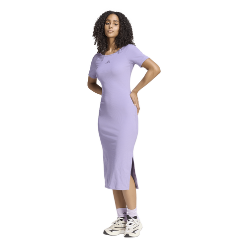 adidas Kit Small Logo Rib Dress - adidas Magic Lilac