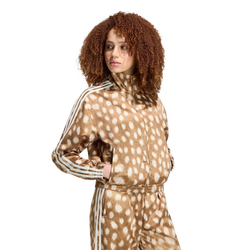 Women's - adidas Originals Firebird Animal Print Track Top - Brown Desert