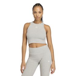 Women's - adidas Originals Trefoil Essentials Rib Tank Top - Medium Grey Heather
