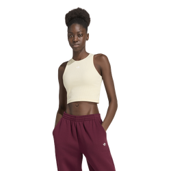 Women's - adidas Originals Trefoil Essentials Rib Tank Top - Warm Vanilla