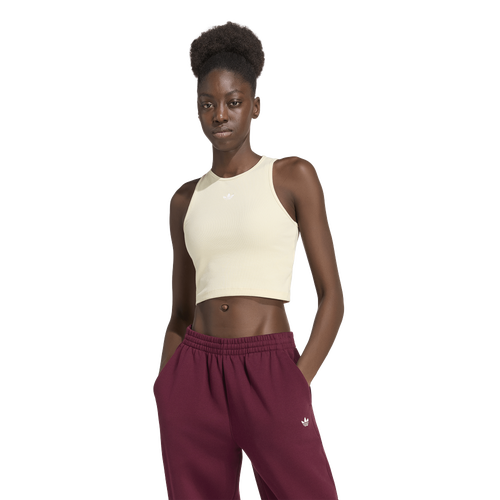 adidas Originals Trefoil Essentials Rib Tank Top - adidas Warm Vanilla