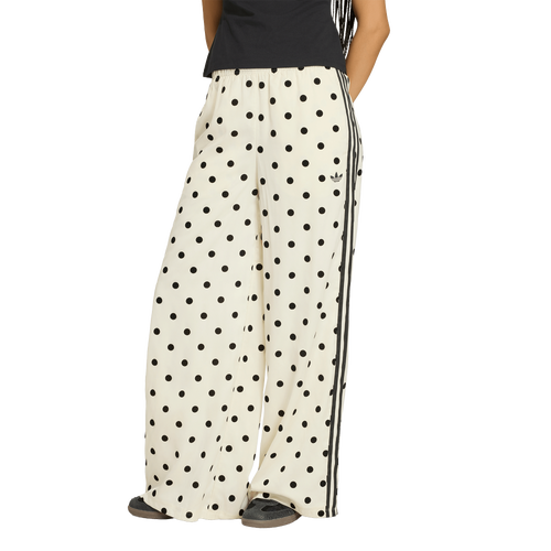 WOMENS - adidas Satin Polka Dots Wide Leg Pants - White/Black