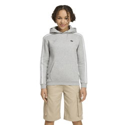 Boys' Grade School - adidas Originals Graphic Loose Hoodie - Medium Grey Heather/White