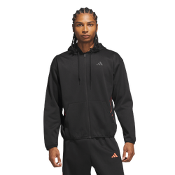Men's - adidas Crazy Warm Full-Zip Hoodie - Black/Solar Turbo