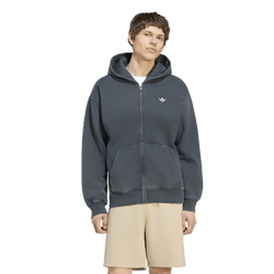 Men's - adidas Essential Full-Zip Washed Hoodie - Black