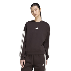 Women's - adidas Essentials 3-Stripes Fleece Sweatshirt - Aurora Coffee/Ivory