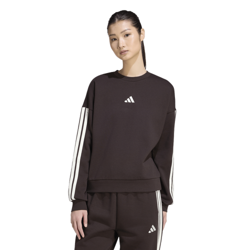 adidas Essentials 3-Stripes Fleece Sweatshirt - adidas Aurora Coffee/Ivory