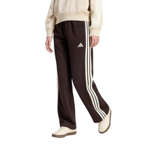 adidas Essentials 3-Stripes Open Hem Fleece Pants - adidas Aurora Coffee/Ivory