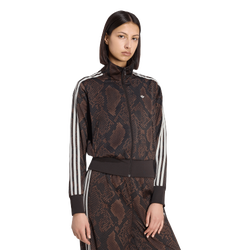 Women's - adidas Originals Firebird Snake Print Satin Jacket - Aurora Coffee/Earth Strata
