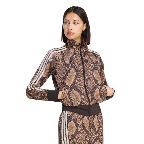  - adidas Originals Firebird Snake Print Satin Jacket - Magic Beige/Linen