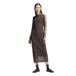 Women's - adidas Snake Print Maxi Dress - Black/Brown