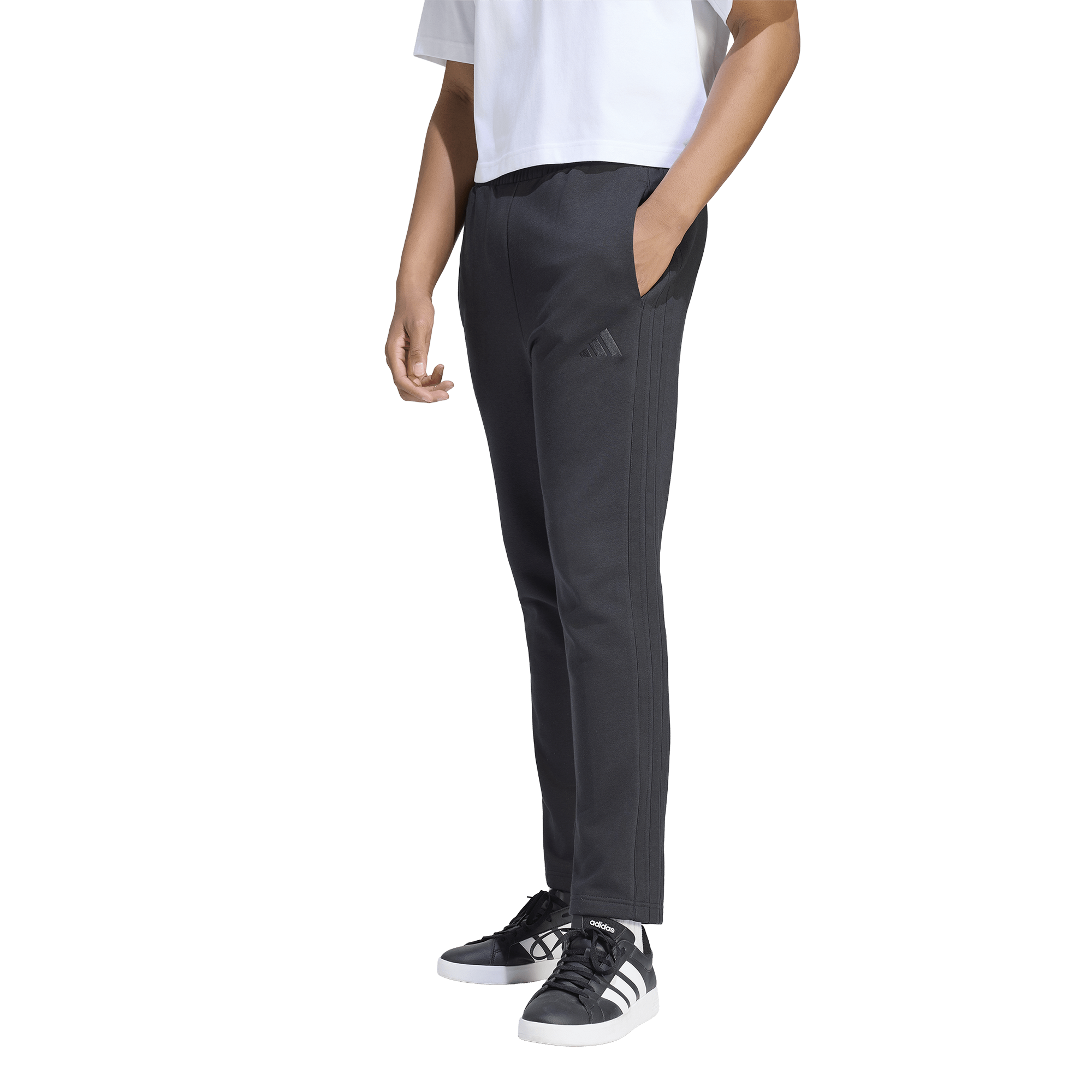 adidas Essentials 3-Stripes Fleece Open Hem Pants - Men's | Champs
