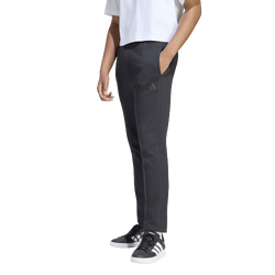 Men's - adidas Essentials 3-Stripes Fleece Open Hem Pants - Black/Black