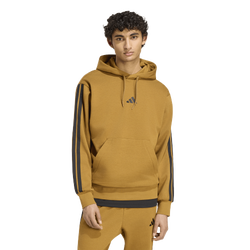 Men's - adidas Essentials 3-Stripes Fleece Hoodie - Bronze Strata/Black