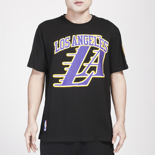 

Pro Standard Mens Pro Standard Lakers Crackle SJ T-Shirt - Mens Black Size S