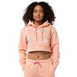 Women's - BHL x Carla Cortijo Nada Es Imposible Crop Hoodie - Peach/Peach