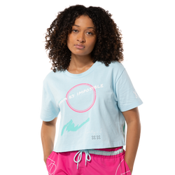 Women's - BHL x Carla Cortijo Nada Es Imposible Crop T-Shirt - Blue/Blue