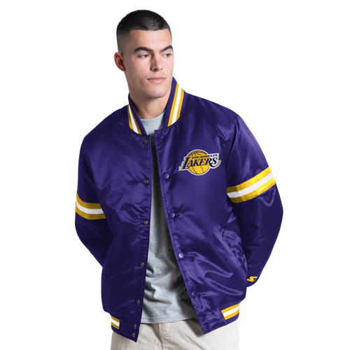 Starter Mens Los Angeles Lakers NBA CTS Varsity Jacket - - Purple